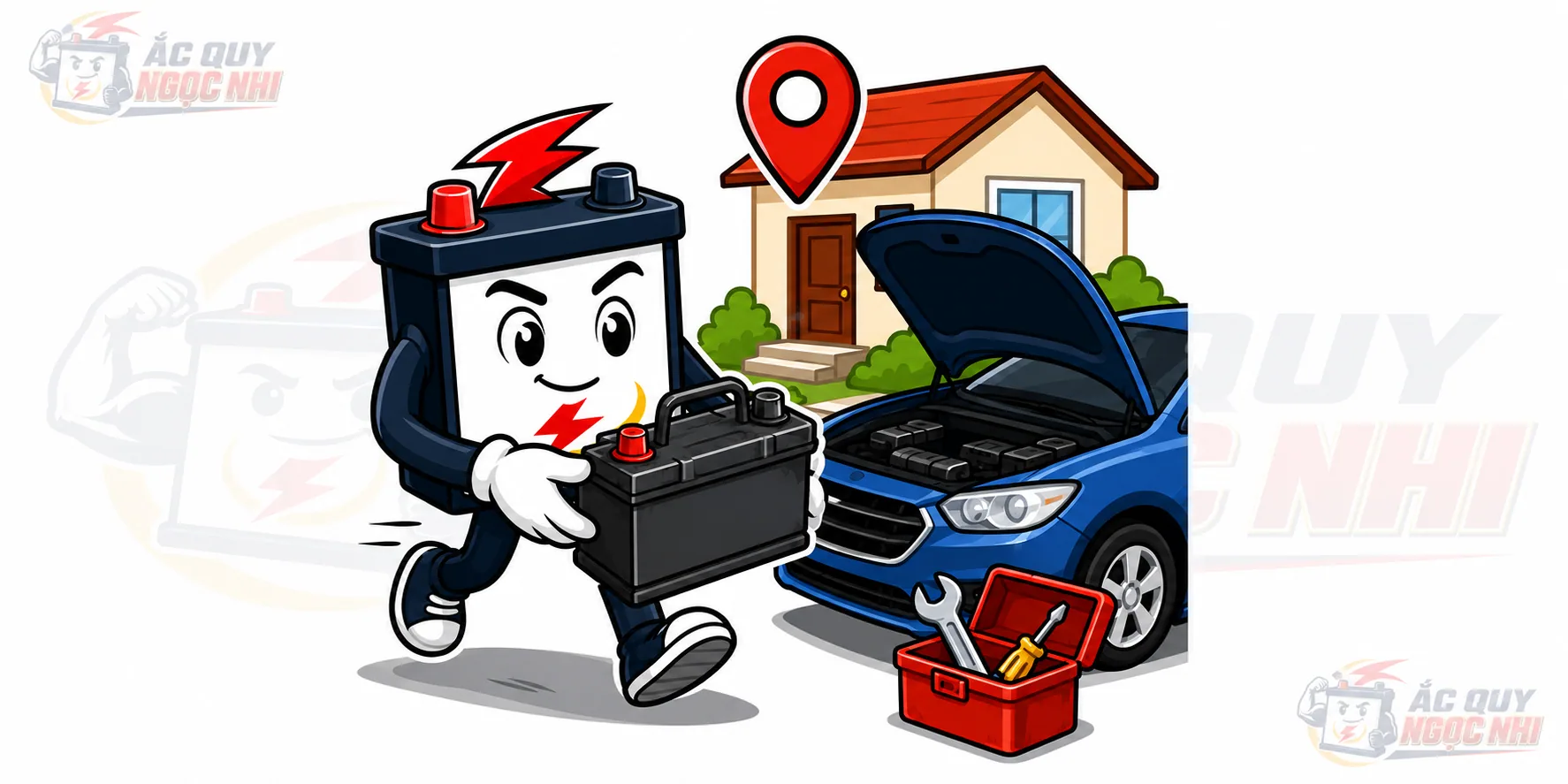Dịch vụ thay ắc quy tận nơi cho khách tại Tây Sơn Gia Lai